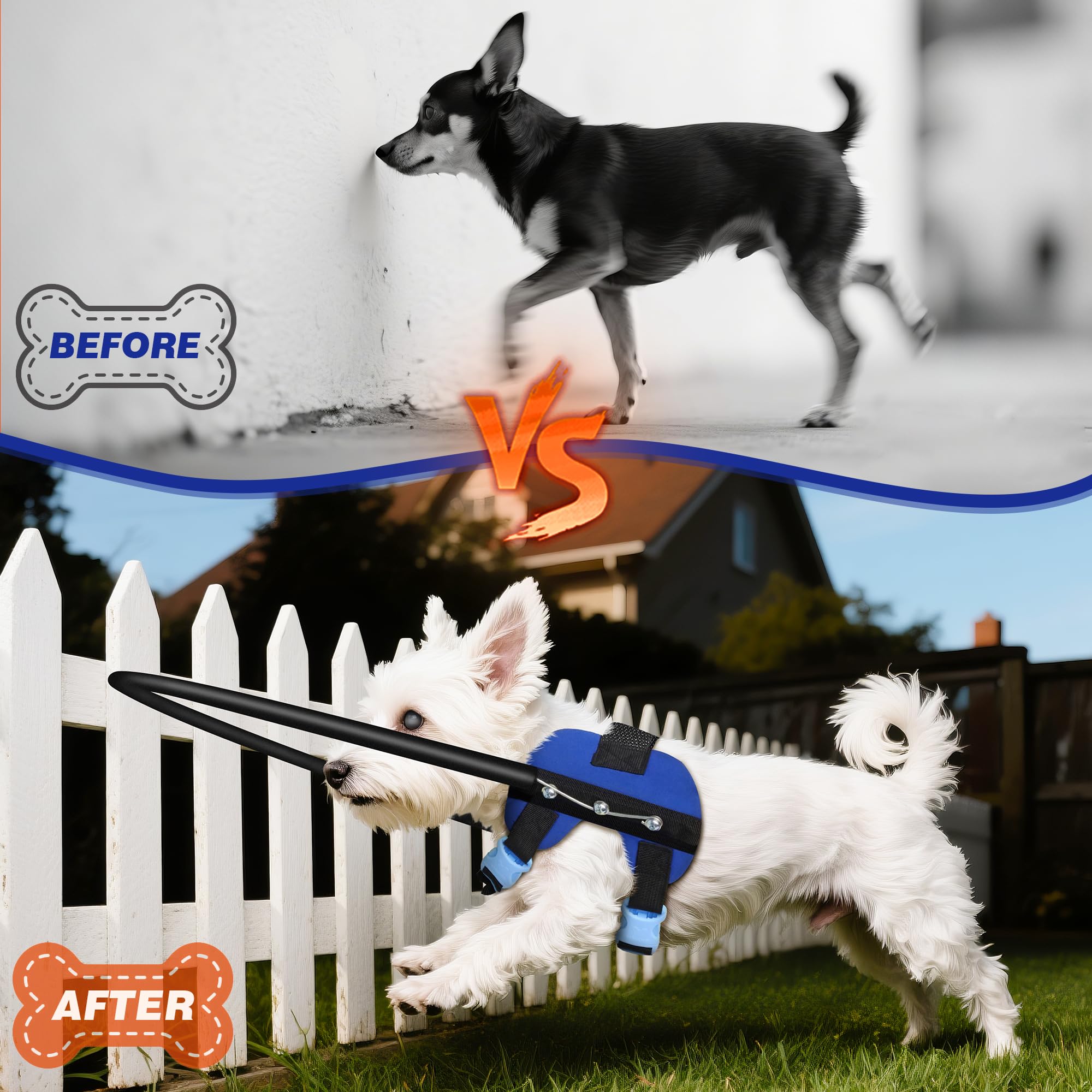 LetPetRun blind dog halo harness wearable-vest design supports safe, escape-proof everyday wear.