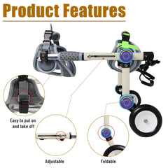 LetPetRun dog wheelchair foldable design enables compact storage after use.