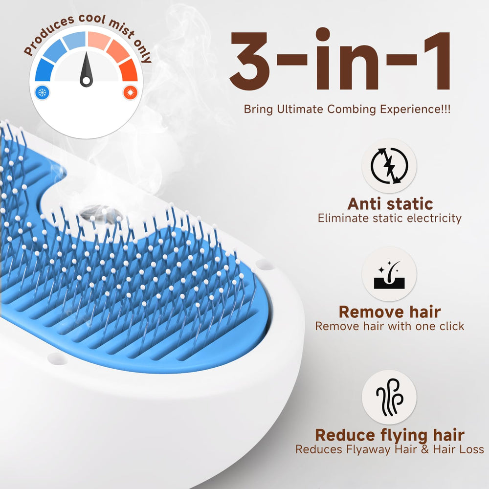 LetsFeed Pet Steam Brush with mist spray function delivers smooth, static-free brushing.