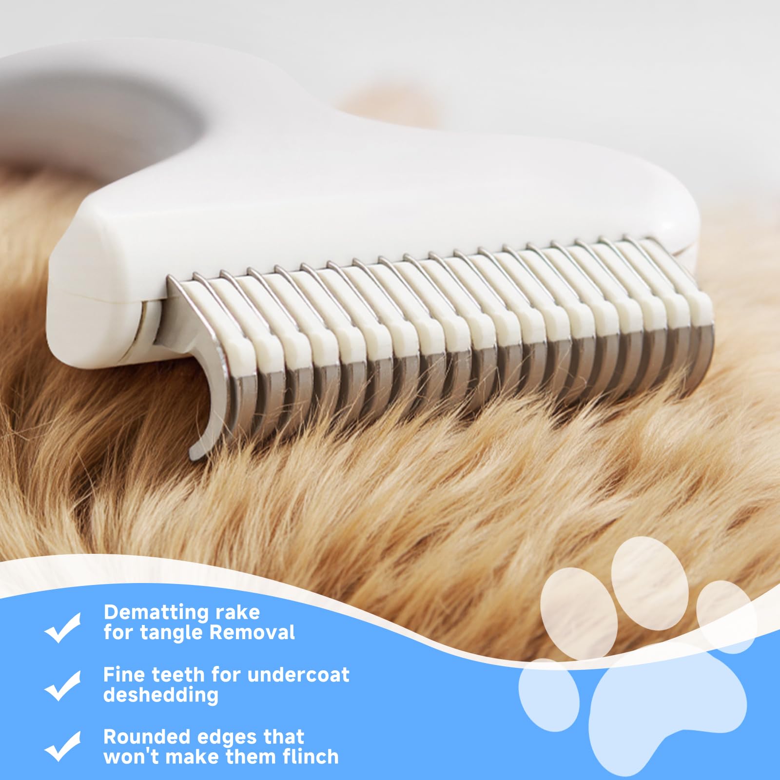 LetsFeed Pet Steam Brush with undercoat rake-ready setup enhances shedding control.