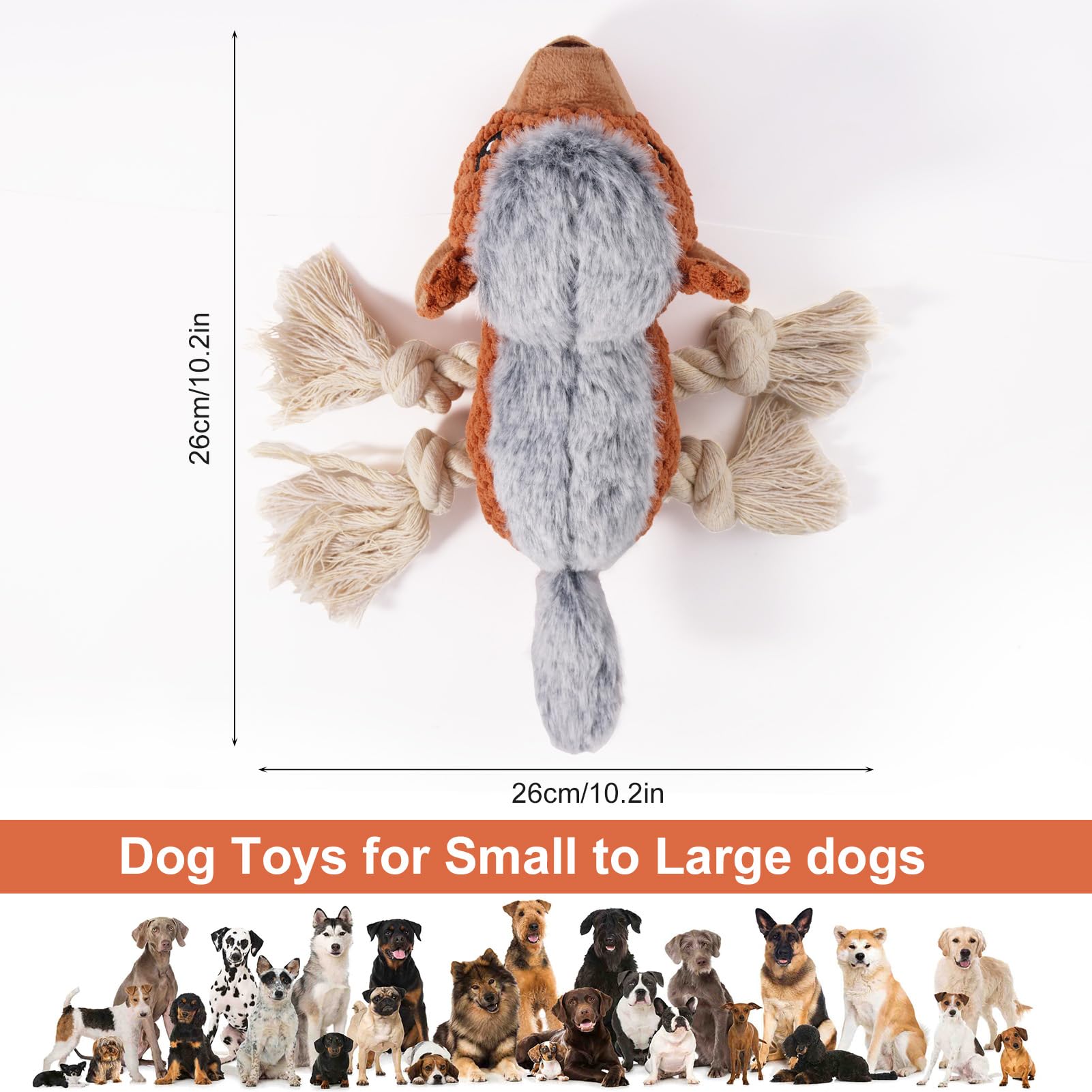 Letsmeet juguete apto para perros grandes y pequeños, ideal para hogares múltiples.