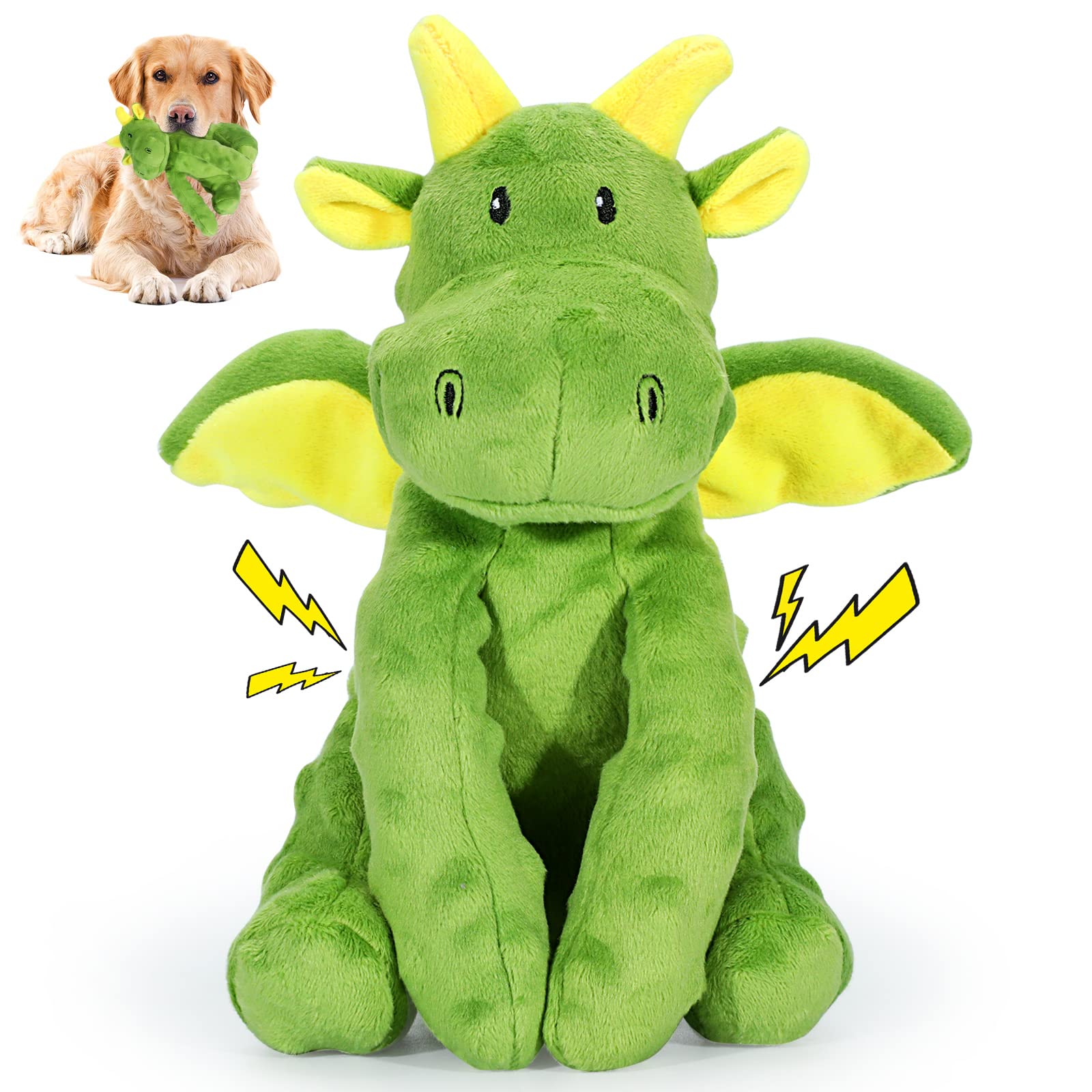 Letsmeet Juguete chirriante para perro con peluche, estimula juego diario.