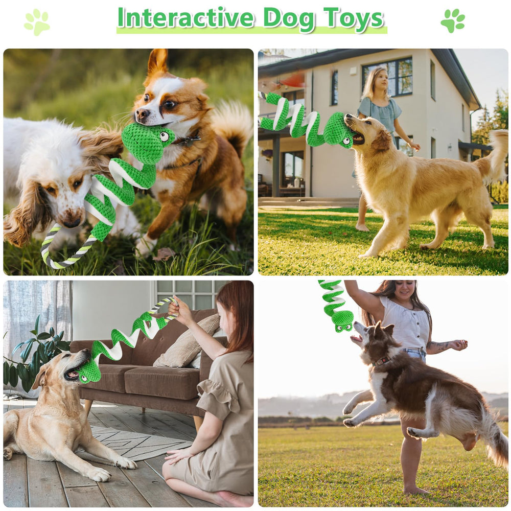 Letsmeet plush dog toy happy dog smiles during play with crinkle sounds