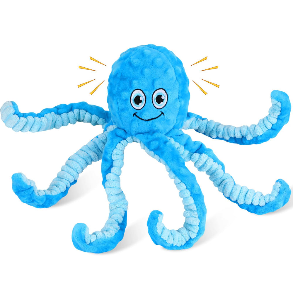 Letsmeet pulpo peluche crujiente: estimula juego activo y curiosidad del perro
