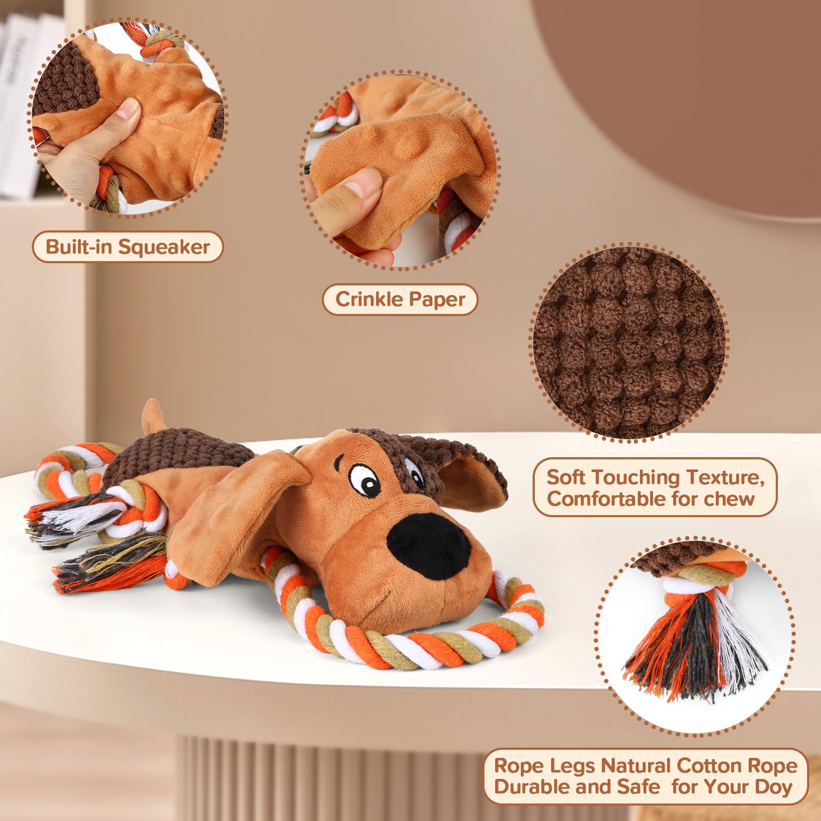 Letsmeet Squeaky Dog Toy hidden squeaker adds surprise during fetch sessions.