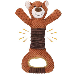 Letsmeet squeaky dog toy plush-tug-interactive promotes engaging tug play and bonding.