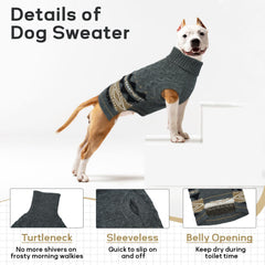 LETSQK sleeveless pullover with turtleneck for easy on-off