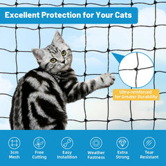 Lewondr cat balcony netting ventilation view highlights breathable design
