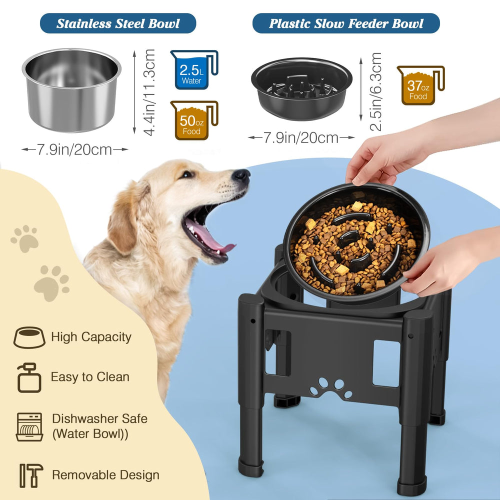 Lewondr two-in-one bowls set for food and water versatility