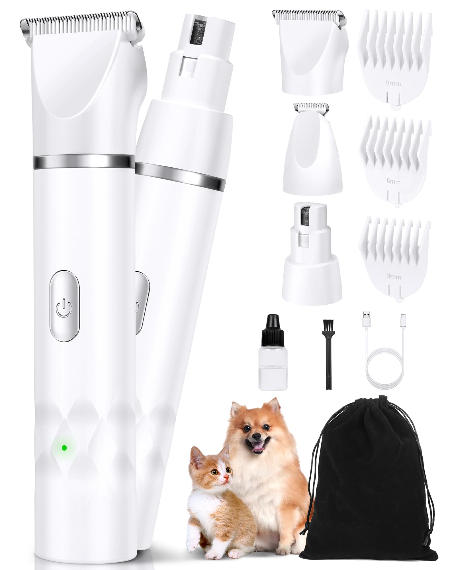 Lexflext kit de peluquería 3 en 1 para perros pequeños, listo para uso en casa.