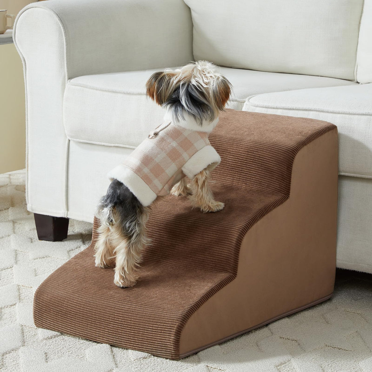 LEXTRO Dog Stairs 3-steps foam close-up shows supportive cushioning.