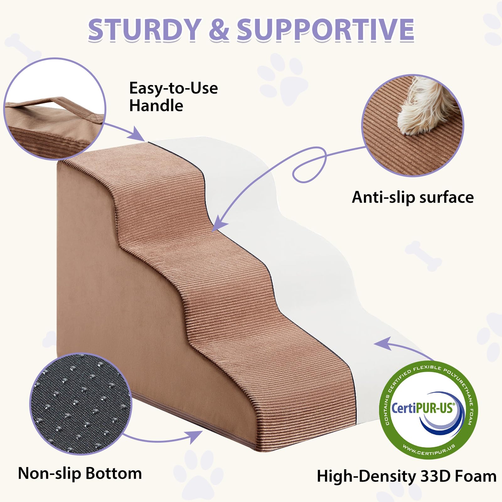 LEXTRO Dog Stairs vacuum packaging enables quick, hassle-free setup.
