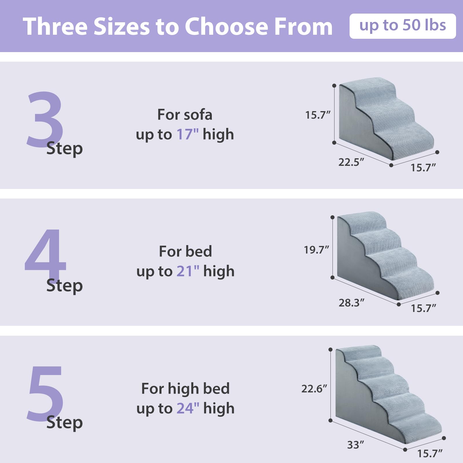 LEXTRO dog steps for bed detachable cover makes cleaning quick and easy