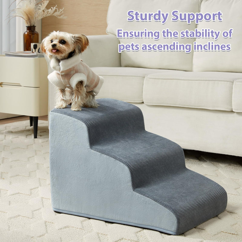 LEXTRO dog steps for bed side view shows compact design for easy navigation