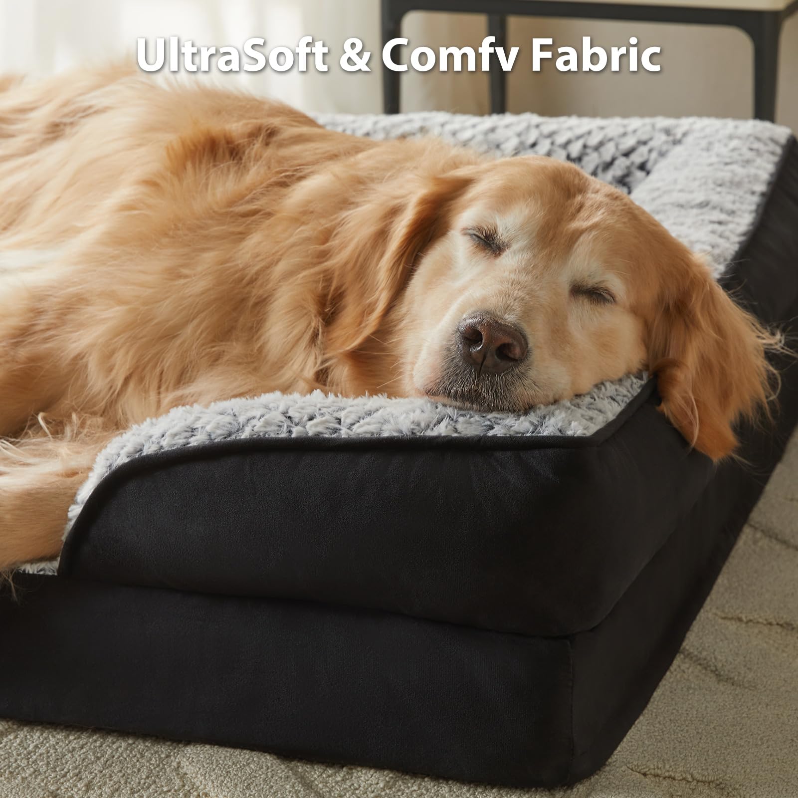 LEXTRO XXL dog bed measures 48x35x7 inches for dogs up to 110 lbs