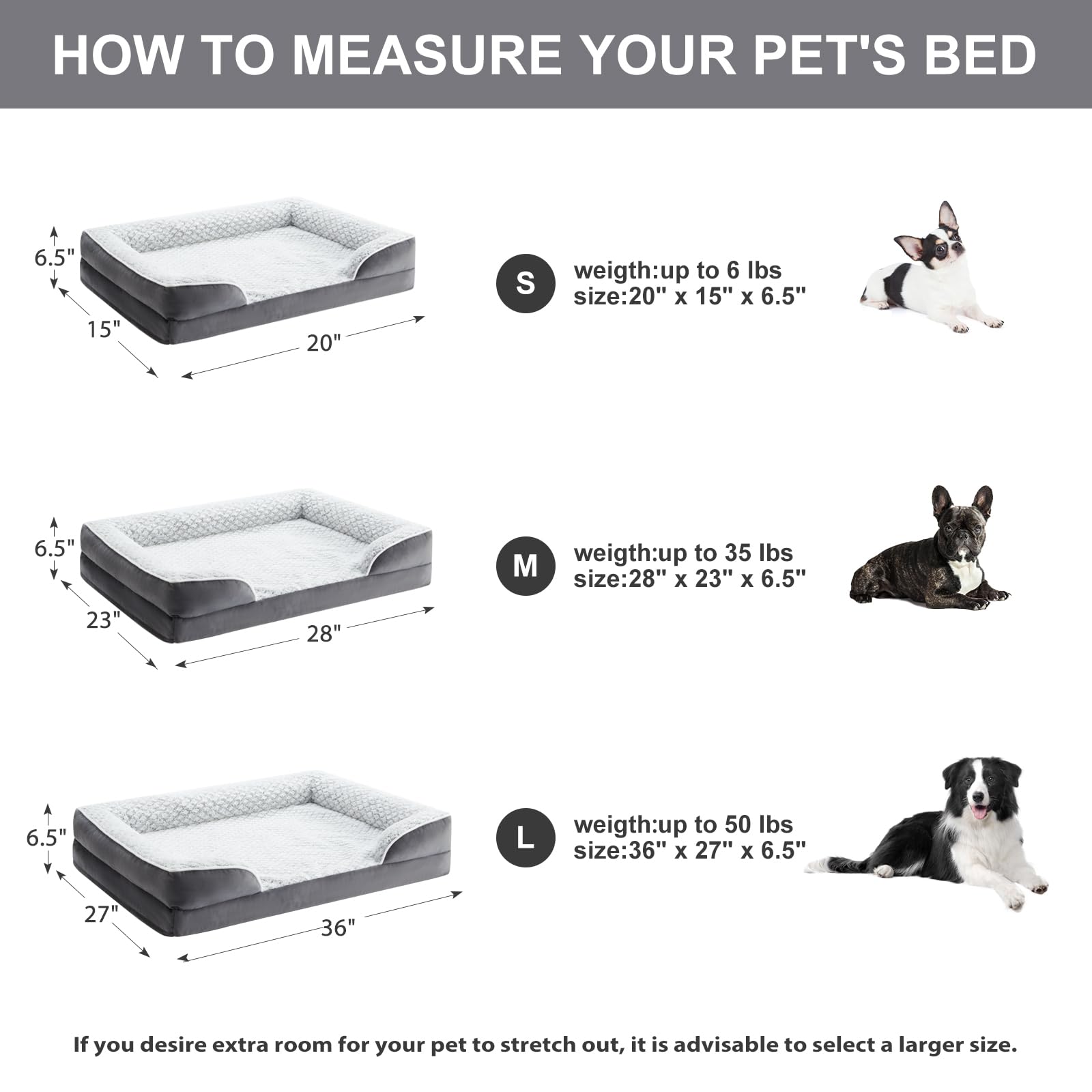 LEXTRO orthopedic dog bed anti-slip bottom keeps the bed secure on floors