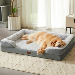 LEXTRO orthopedic dog bed egg crate foam top view supports joints and comfort.