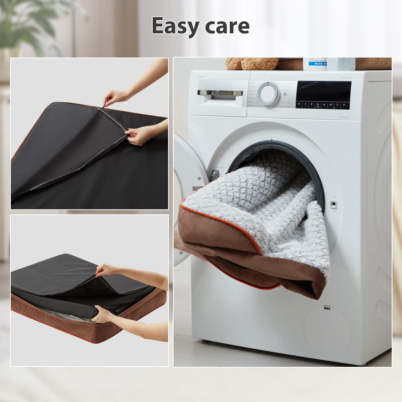 LEXTRO velvet-surface bed offers cozy lounging and skin-friendly comfort
