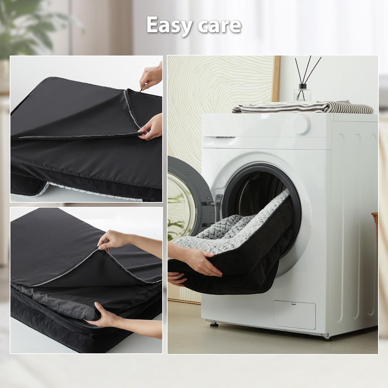 LEXTRO washable-cover-three-sided-zipper simplifies removal and cleaning