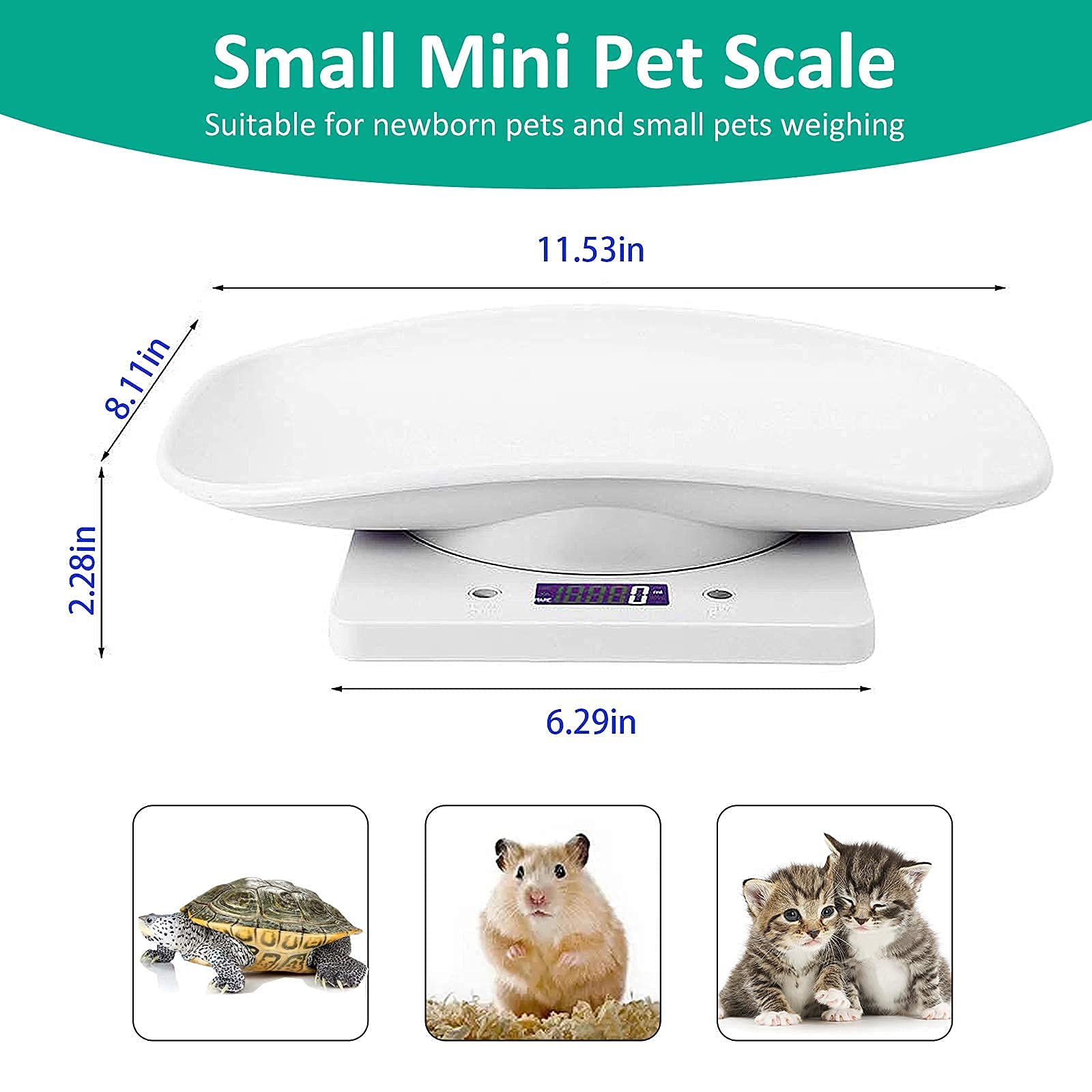 LFGKeng digital pet scale backlit display enables easy readings in any light.