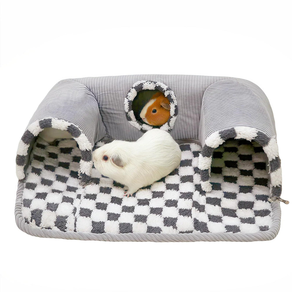 Lfokd guinea pig hideout tunnel grey with cozy sleeping area for safe nesting