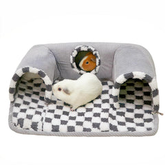 Lfokd guinea pig hideout tunnel grey with cozy sleeping area for safe nesting