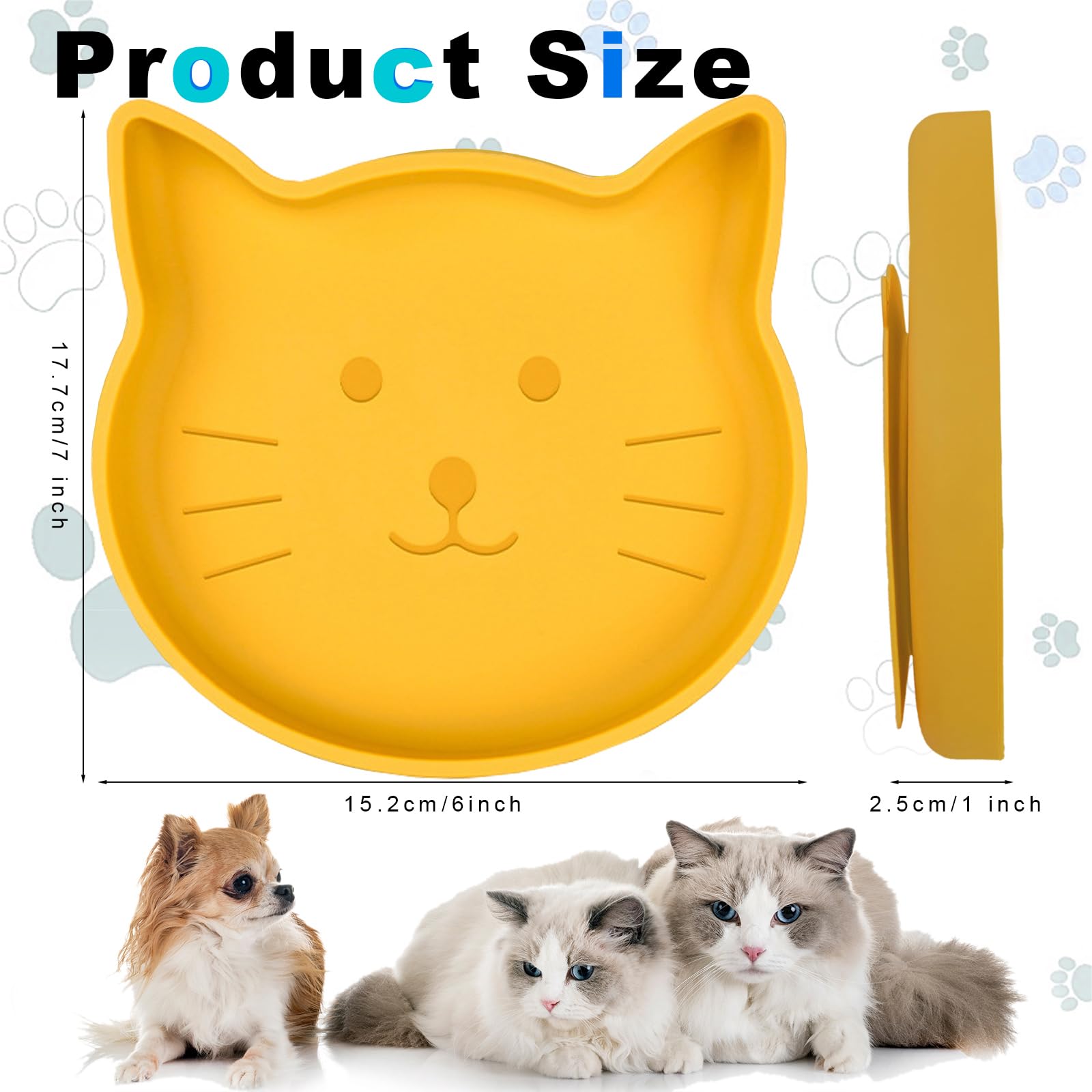 Lfpkixise cat bowls 7-inch wide opening highlighting shallow design to reduce whisker contact