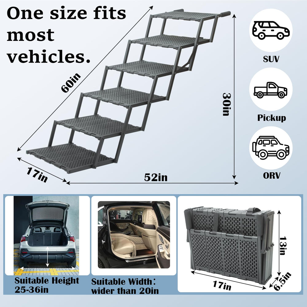 LIALEX Wide Dog Ramp adjustable-height enables a custom fit across cars and SUVs.