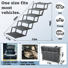 LIALEX Wide Dog Ramp adjustable-height enables a custom fit across cars and SUVs.