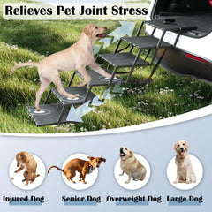 LIALEX Wide Dog Ramp anti-slip-surface provides secure traction in rain or shine.