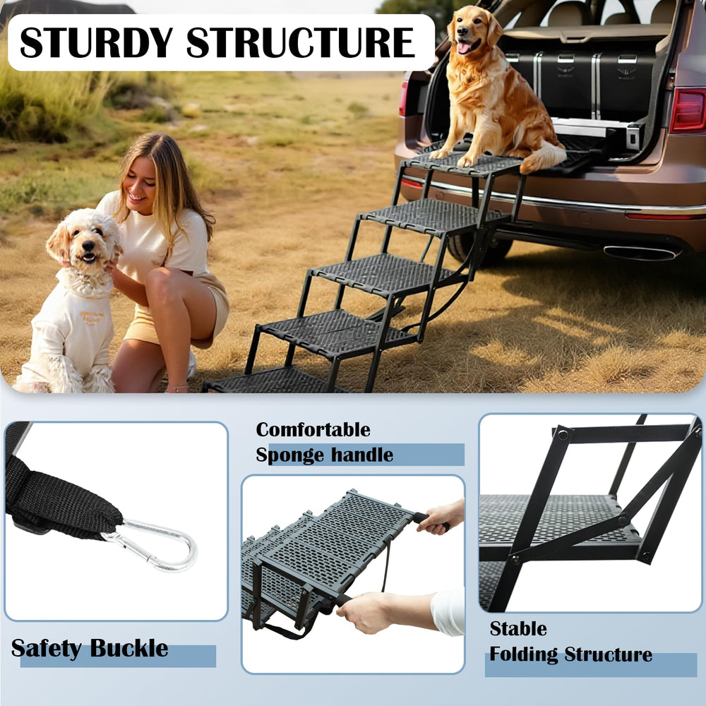 LIALEX Wide Dog Ramp in-vehicle-trunk-use supports safe pet entry to your vehicle.