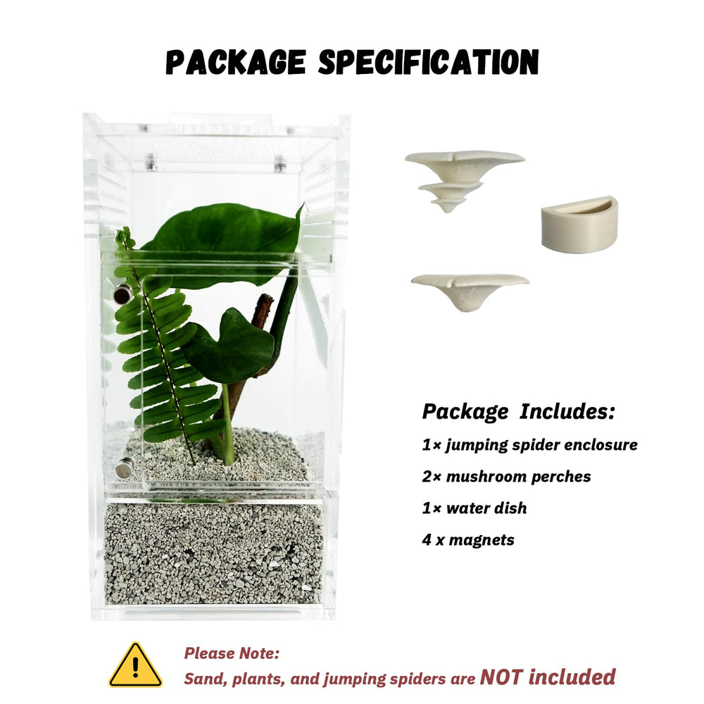 LIANMORY jumping spider enclosure 4mm acrylic — ultra-durable and warp-resistant.