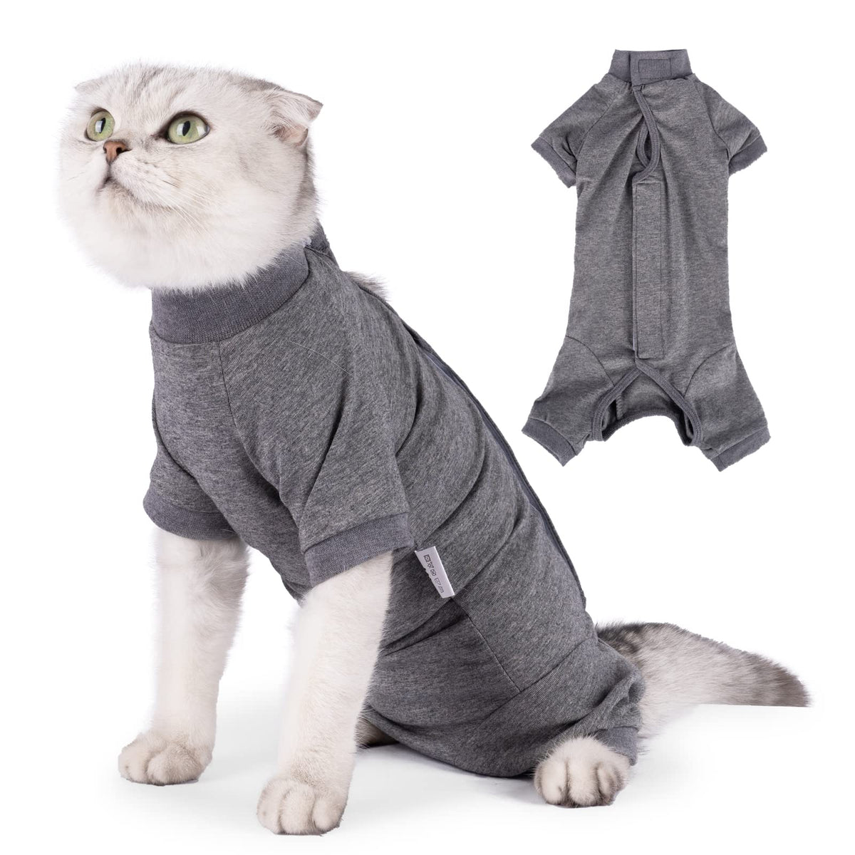 LIANZIMAU cat recovery suit worn for wound protection and comfort.