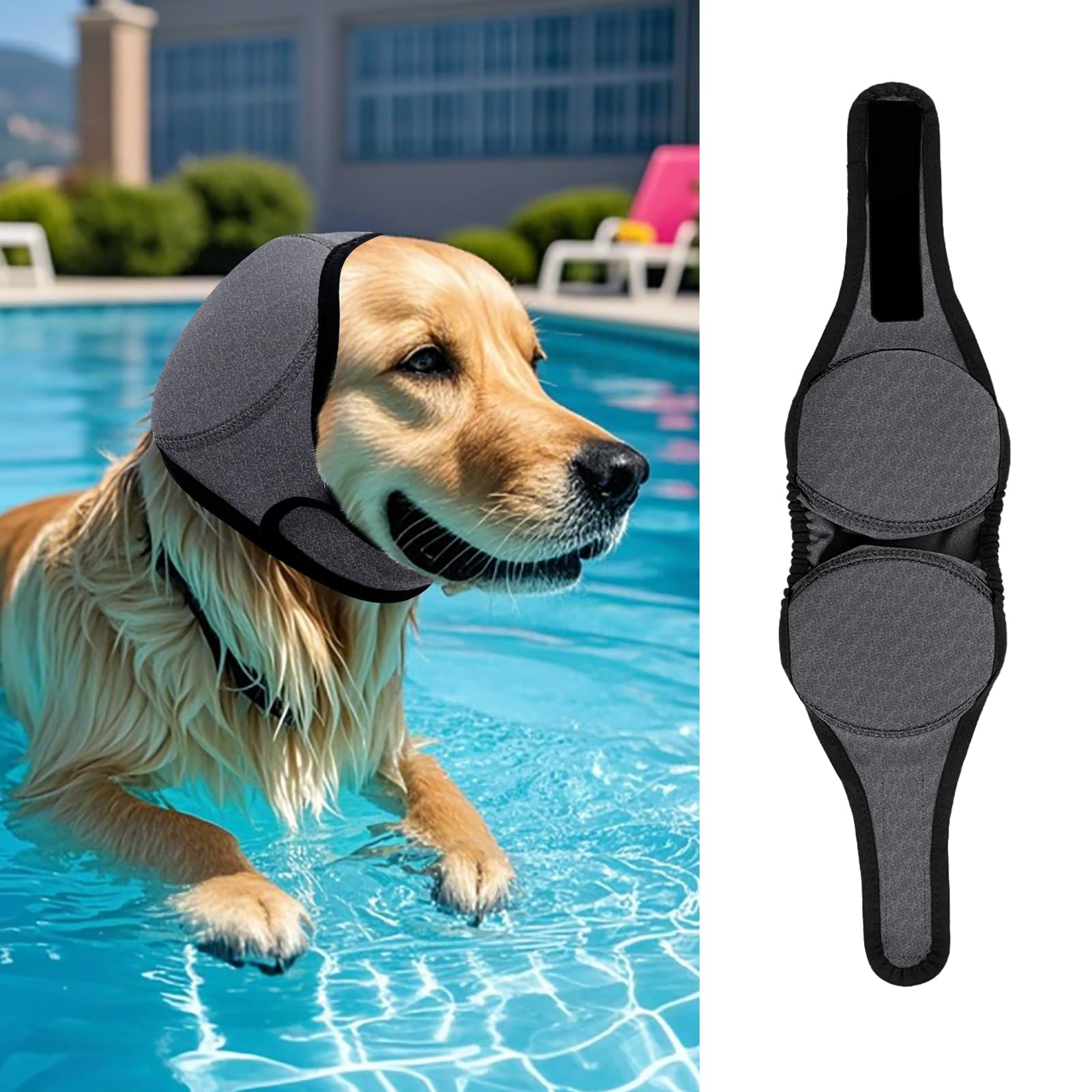 LIANZIMAU dog ear covers protect ears during bath and swim