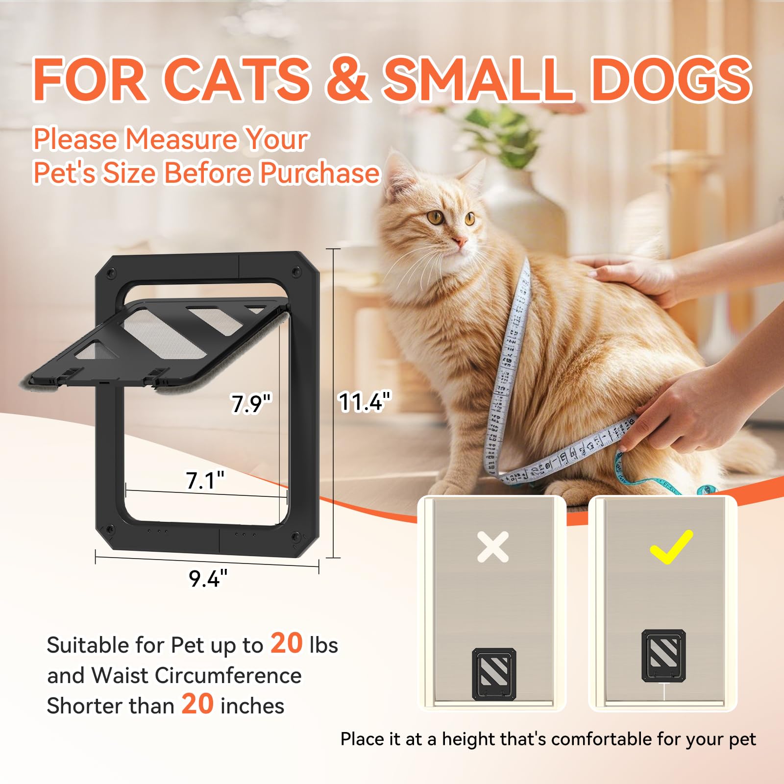 LIBBEPET ABS-reinforced frame provides durable cat door for households with pets