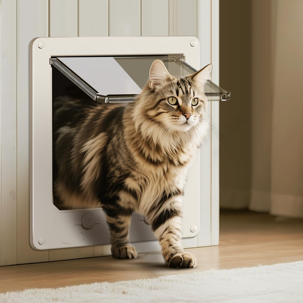 LIBBEPET thin cat door front view showing wide flap for easy cat entry