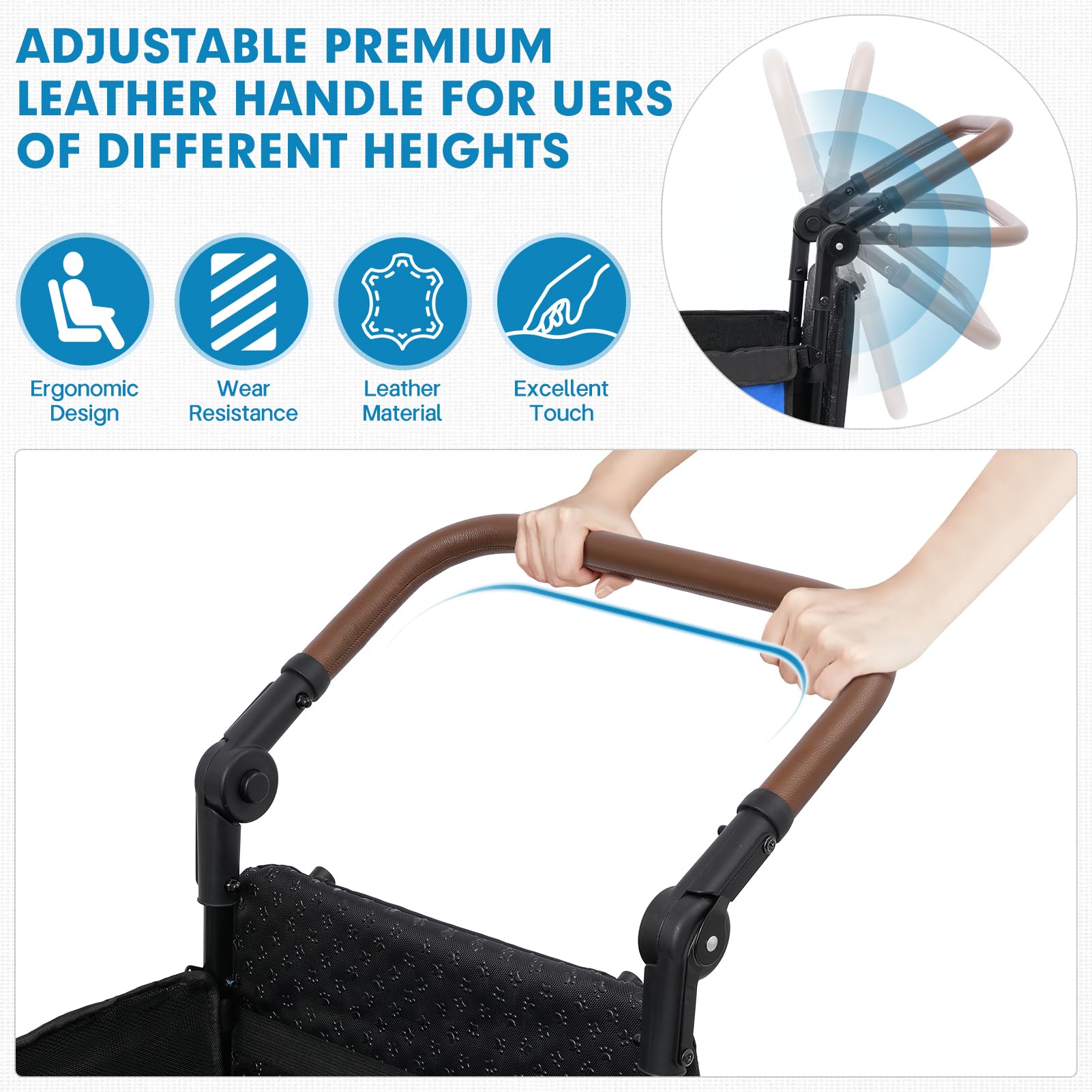Libbipaw all-terrain wheels with swivel front and brakes stabilize on uneven terrain