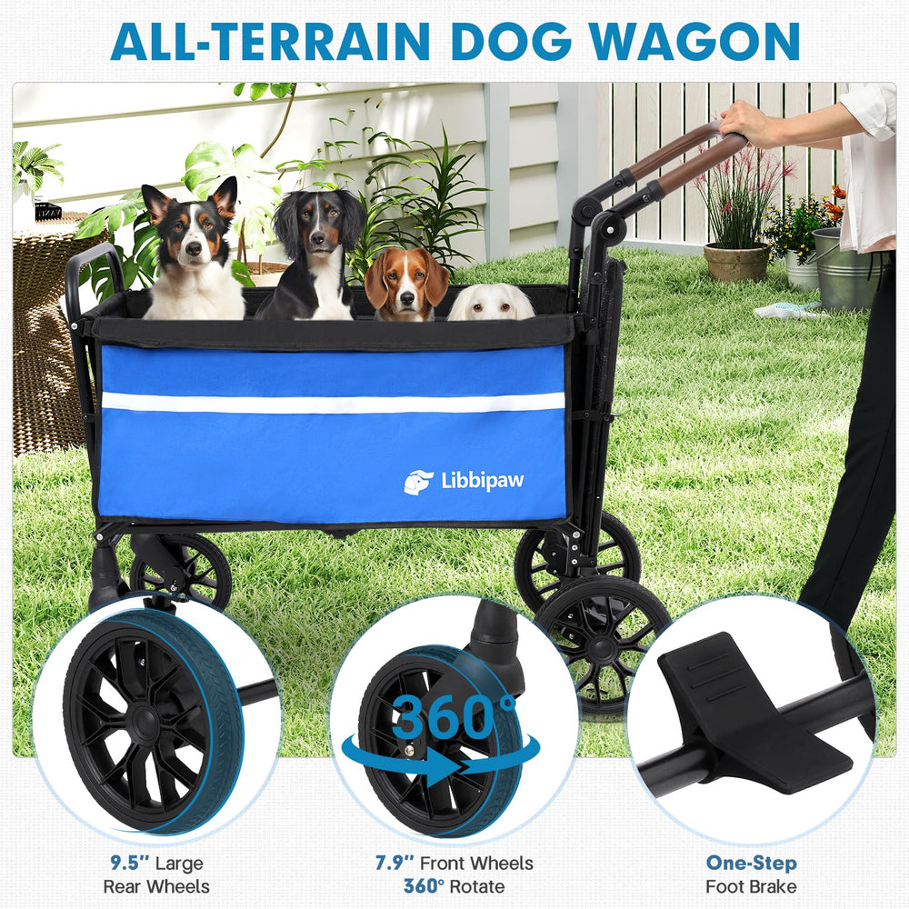 Libbipaw wagon interior offers spacious room for large dogs during vet visits