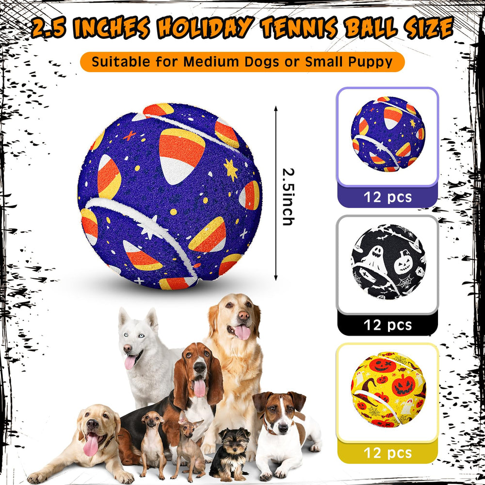 Libima ghost-style Halloween dog tennis ball for playful chasing and interactive play.