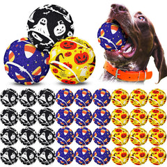 Libima pumpkin-style Halloween dog tennis ball ready for festive fetch and training.