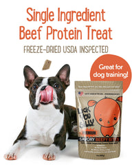 Lick You Silly training session image emphasizes high-protein reward for puppies.