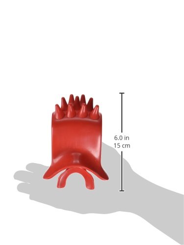 Lick'em hands holding tongue-scratcher demonstrates simple, shared-use humor.
