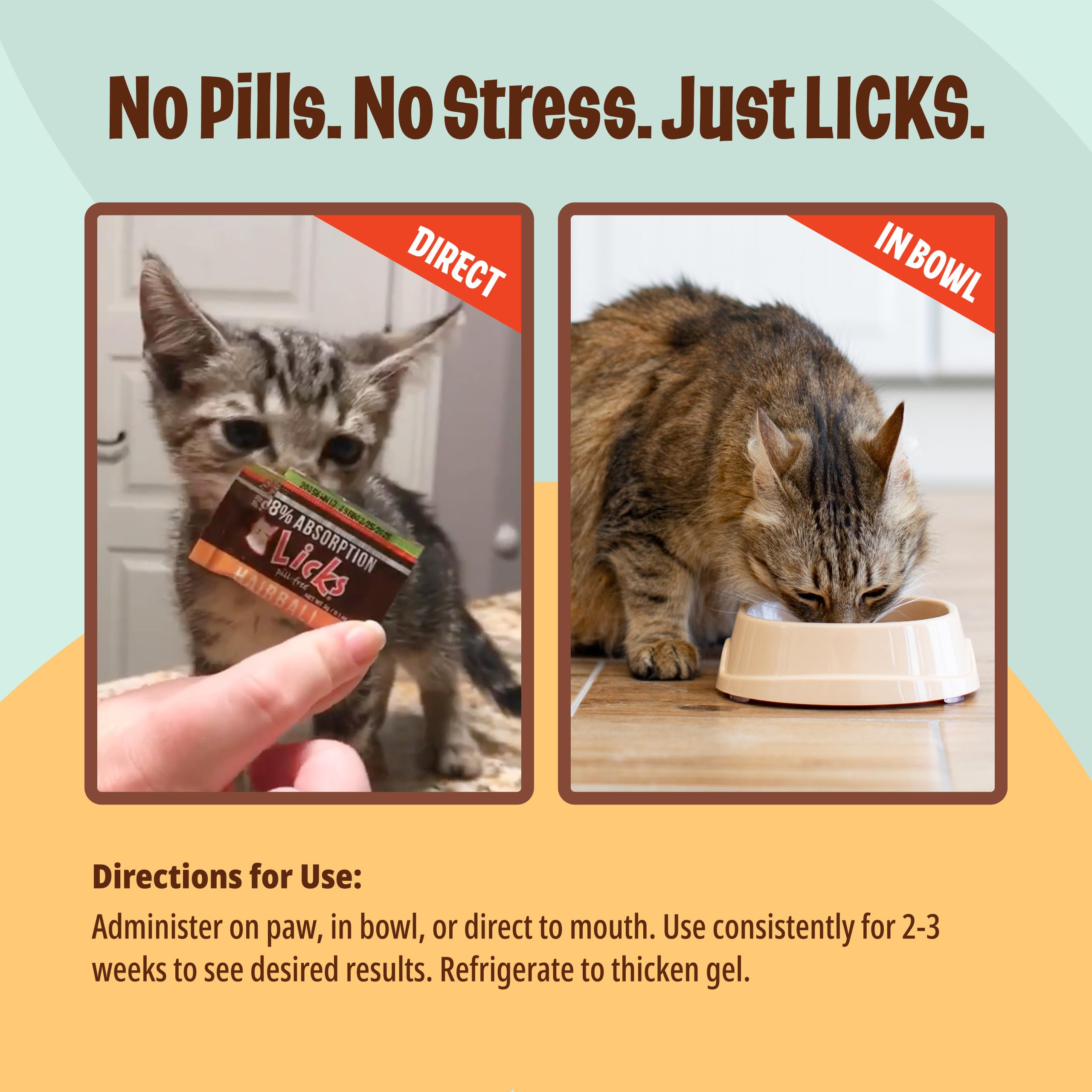 Licks Pill Free cat-hairball-remedy-use demonstrates practical hairball buildup relief.