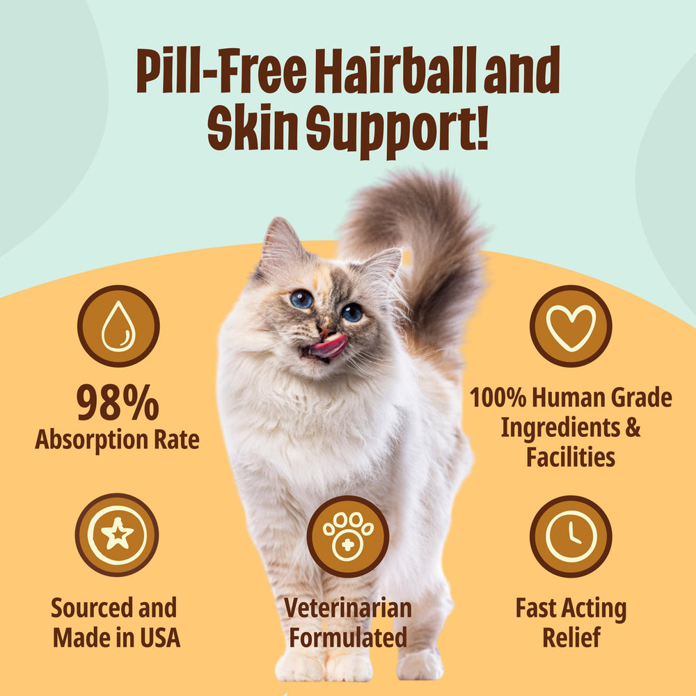 Licks Pill Free cat-skin-coat-support highlights visible skin health benefits.