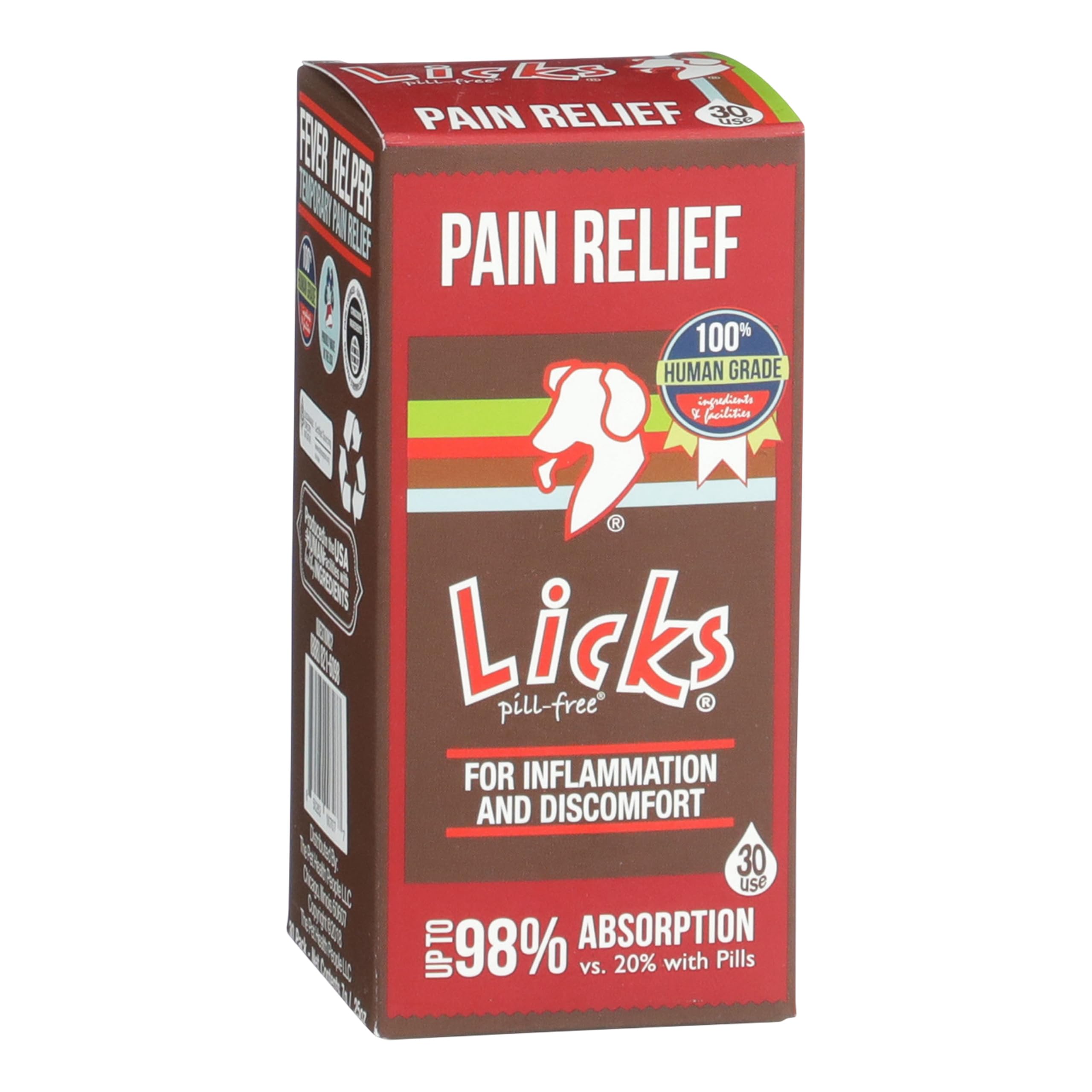 Licks Pill Free dog pain relief gel packets provide easy administration for quick dosing.