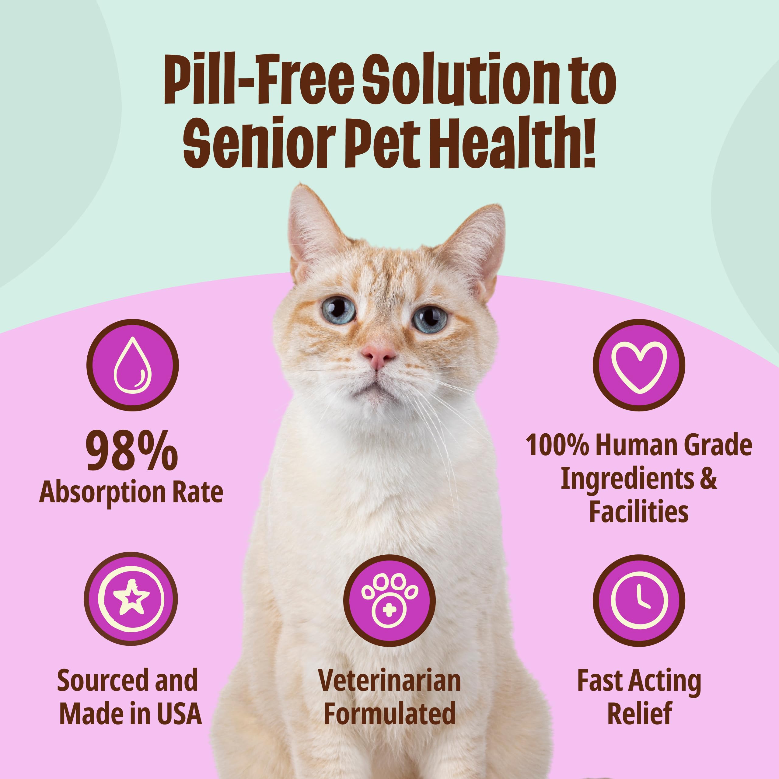 Licks Pill Free Senior Cat immunity vitamins liquid packet signaling immune support in a tasty lick.
