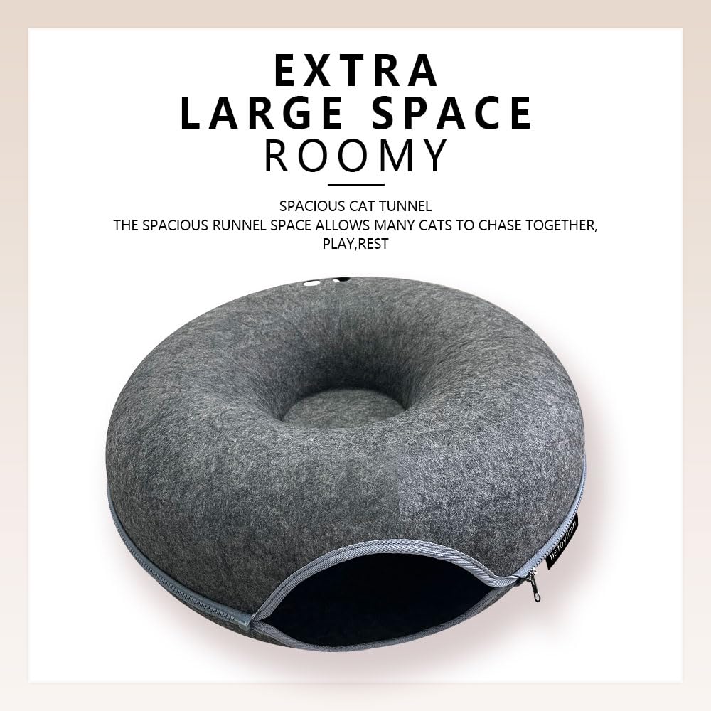 liefoytimn Tunnel Nest top view light gray highlights spacious play area and lounging