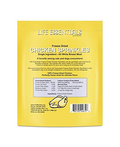 Life Essentials by Cat-Man-Doo feeding scene with sprinkles topping for enhanced flavor.