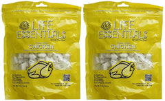 Life Essentials freeze dried chicken treats two-pack front view ideal for quick rewards and training