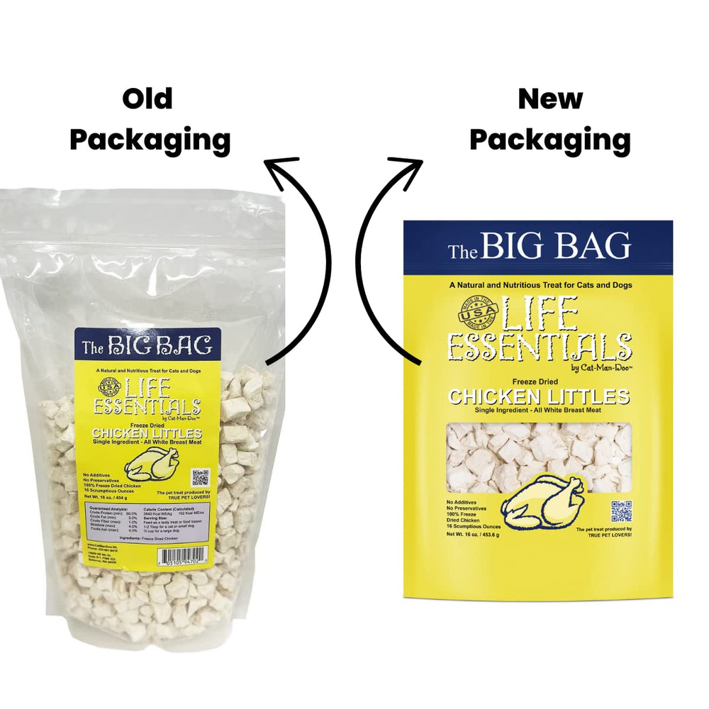 Life Essentials packaging highlights USA-made quality and pet-safe ingredients.